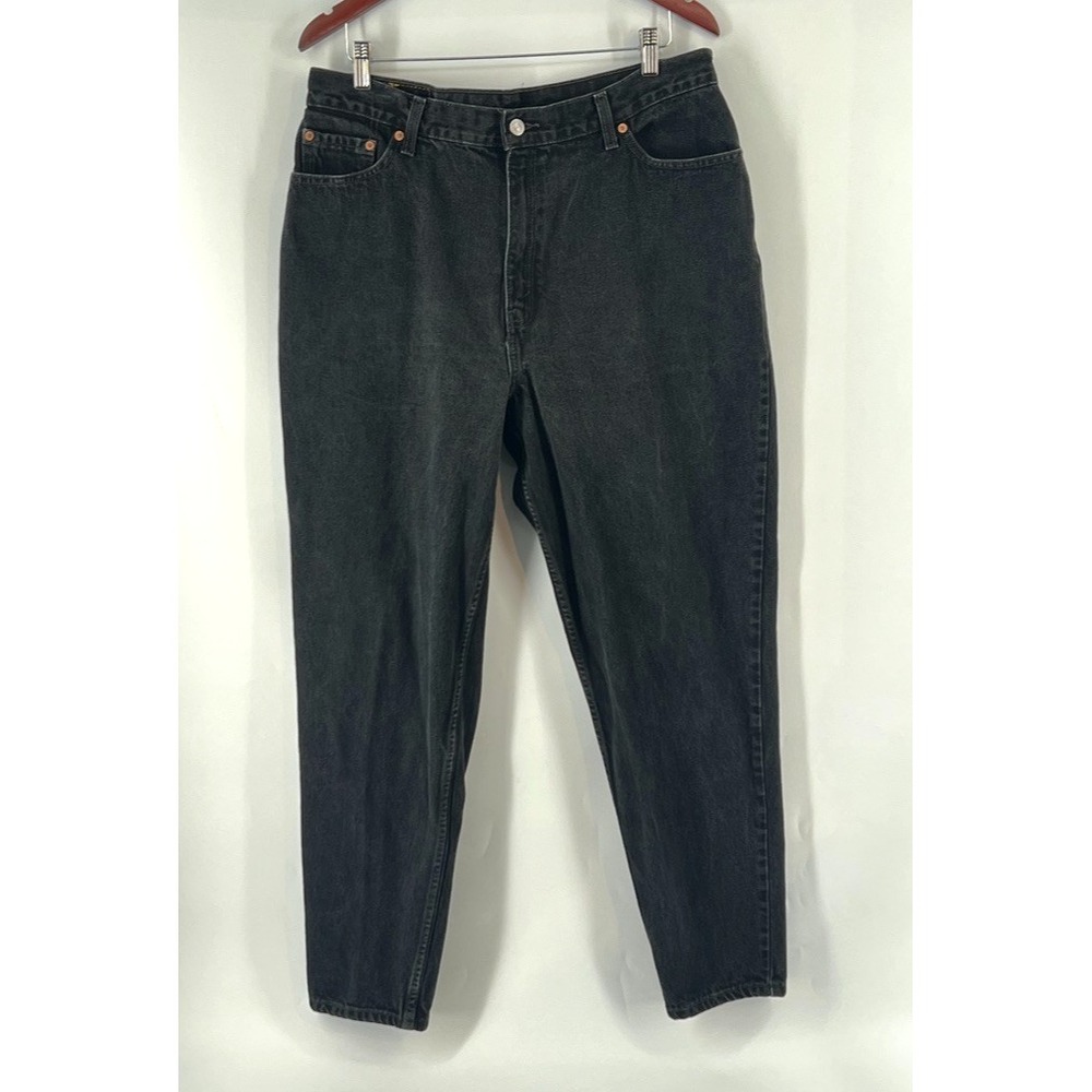 Vintage Levis 550 Black Jeans 18WM Tapered Relaxed Fit Mom High Waisted 90s Y2K